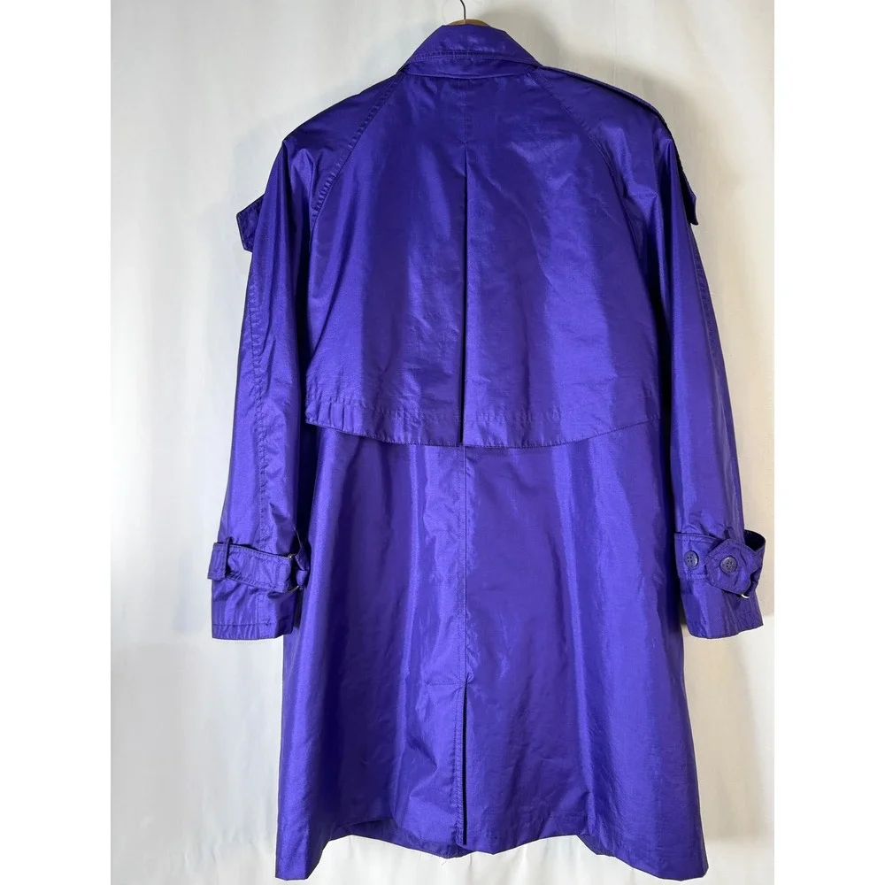 Kent Street Vintage‎ Purple Shiny Trench Coat Women's Size 9/10. 80s